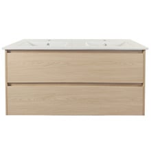 Laulea 1200mm Wall Hung Double Vanity with Ceramic Countertop